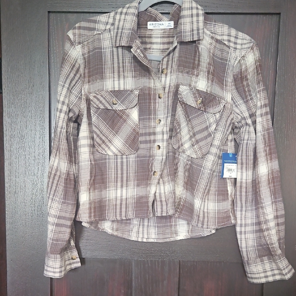 Arizona Plaid Button-Up Shirt NEW WITH TAGS